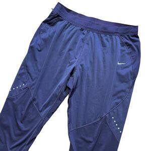 NIKE Shield Fleece Lined Running Tights Pants in Eggplant Purple SZ M